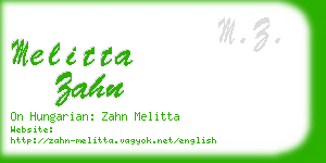 melitta zahn business card
